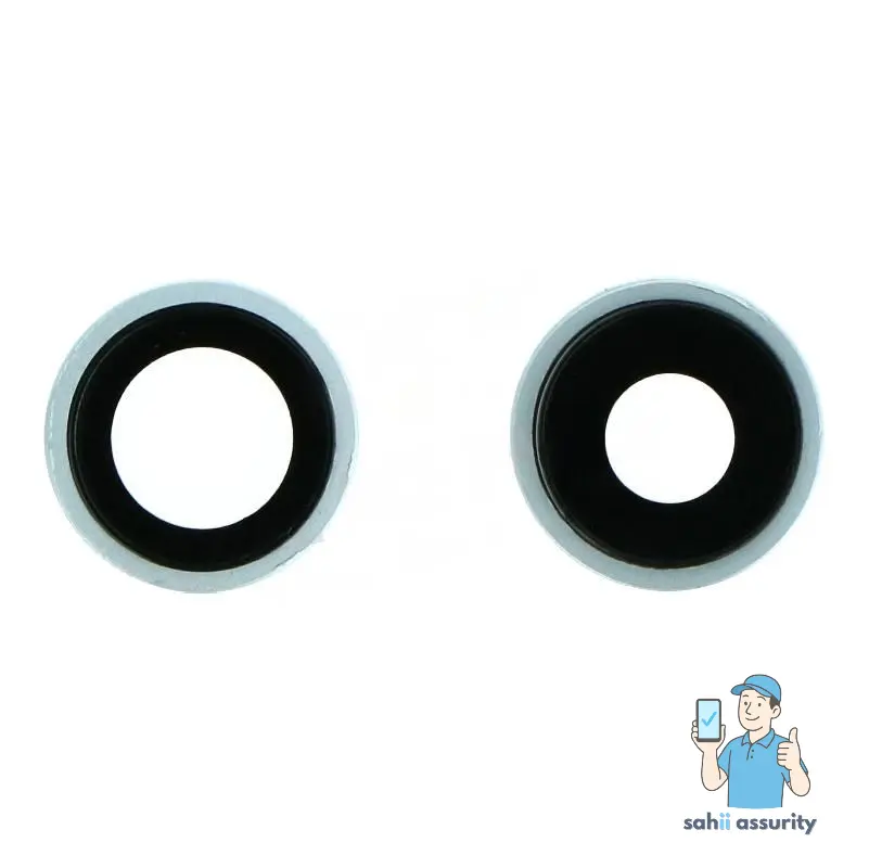 Camera Lens Glass with Frame for Apple iPhone 11 White thumbnail